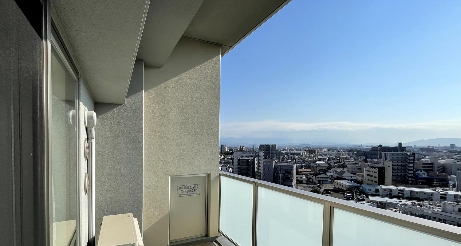熊本市中央区マンション・プレミスト大江本町11階ベランダから見た眺望