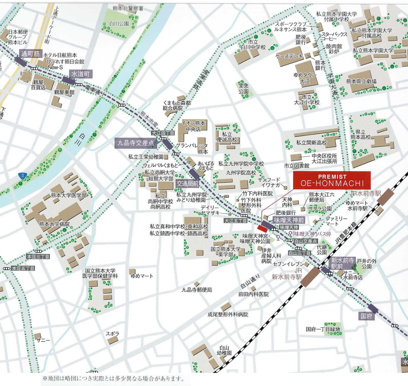 プレミスト大江本町近辺のロケーションマップ