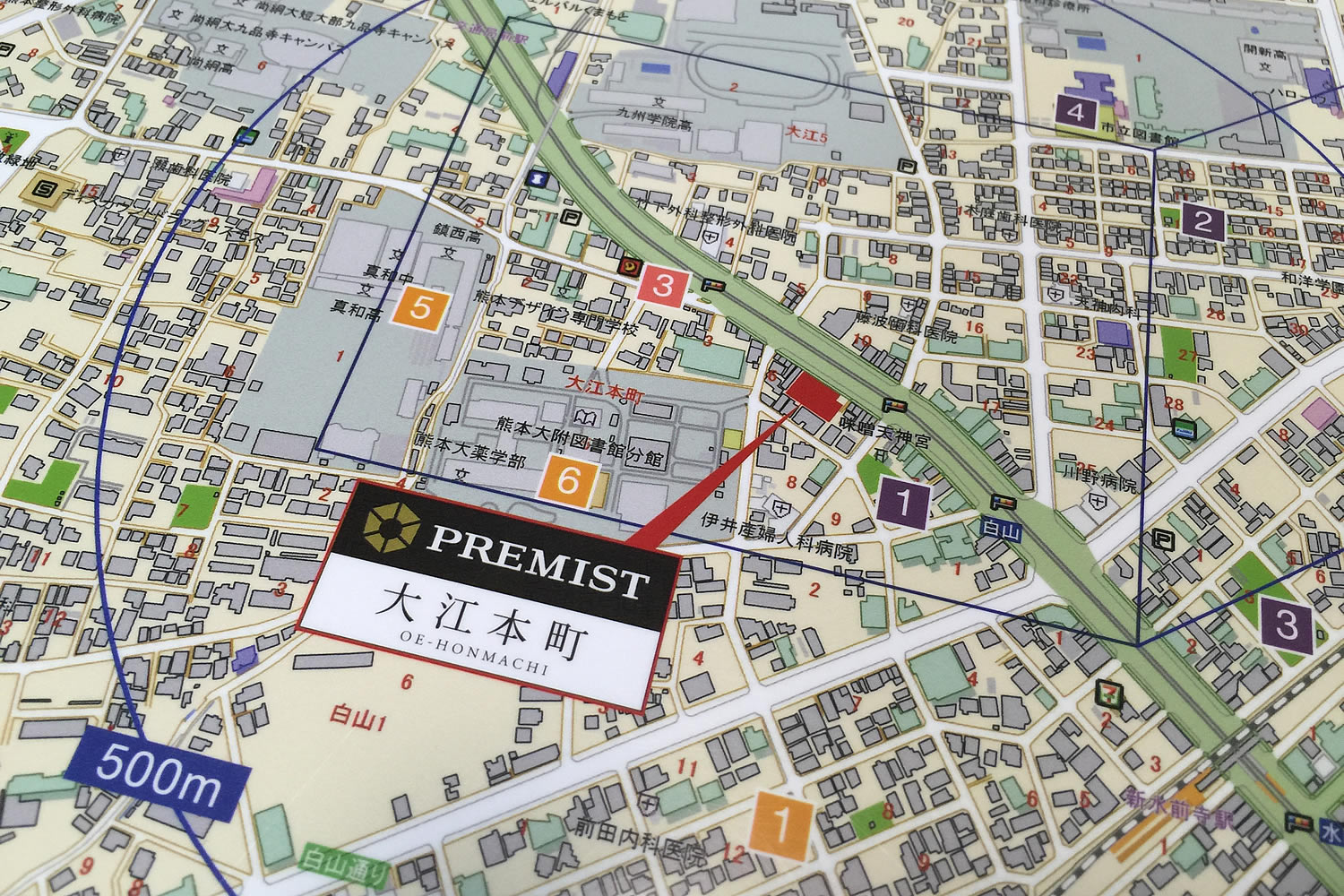 熊本市中央区マンション・プレミスト大江本町のロケーションマップ